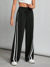 Tall Contrast Tape Drawstring Waist Gray Sweatpants